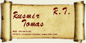 Rusmir Tomaš vizit kartica